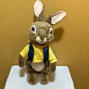 Charming Brown and Yellow Stuffed Bunny with Long Ears Peter Rabbit